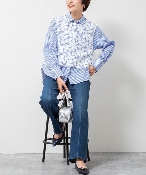 NOLLEY'S（ノーリーズ） シャツ ブラウス BROCHE レース2WAY