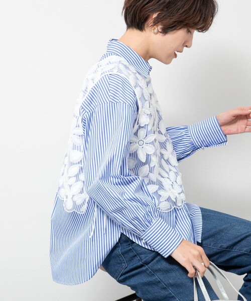 NOLLEY'S（ノーリーズ） シャツ ブラウス BROCHE レース2WAY