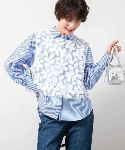 NOLLEY'S（ノーリーズ） シャツ ブラウス BROCHE レース2WAY