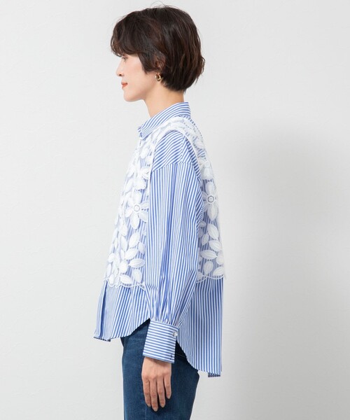 NOLLEY'S シャツ ブラウス BROCHE レース2WAYショートジレ