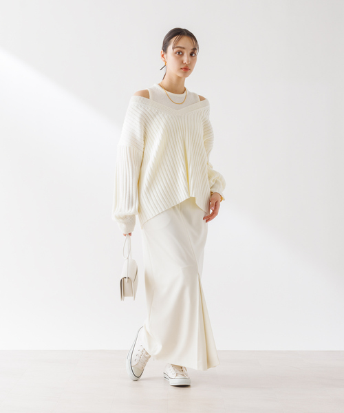 Rouge vif スカート ウエスト切り替えスリットスカート