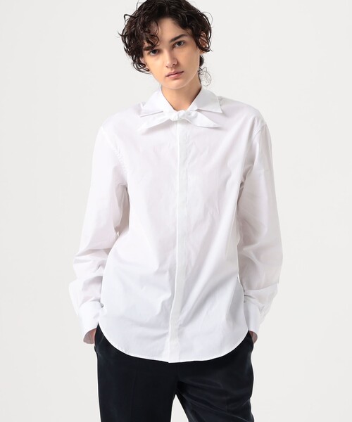 BOURRIENNE Paris X ラウンドカラーシャツ ホワイト 36 美品 BOURRIENNE Paris X(ブーリエンヌ) | ミューズ スタンドカラー