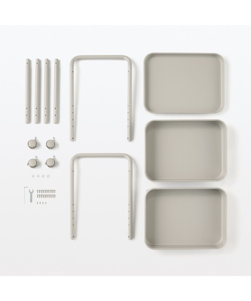 無印良品（MUJI） 家具 スチールパイプワゴンラック 3段 : ZOZOTOWN