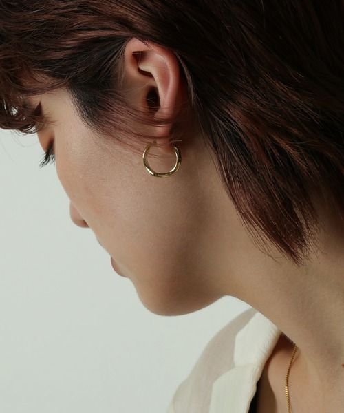 ORLEAN ピアス ウェーブフープピアス レディース : ZOZOTOWN Yahoo!店