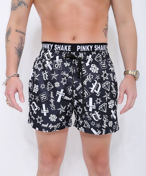 ピンキーシェイク　メンズ　ショーツ PINKY SHAKE（ピンキーシェイク） 水着 PS whole pattern shorts