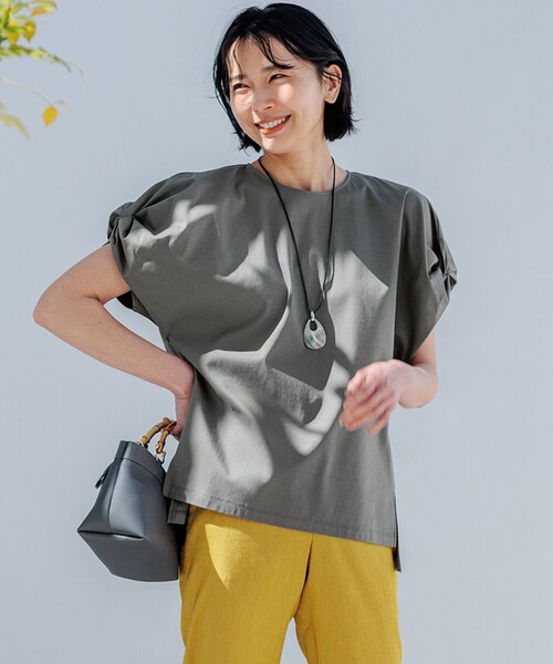 tシャツ 「GLOW8月号掲載/洗える」スムースデザイン ツイスト カットソー レディース