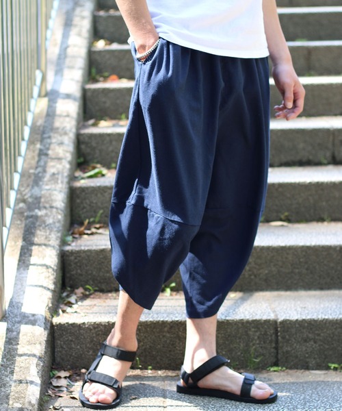 ハンドメイド カーゴサルエルクロップドパンツ (リック