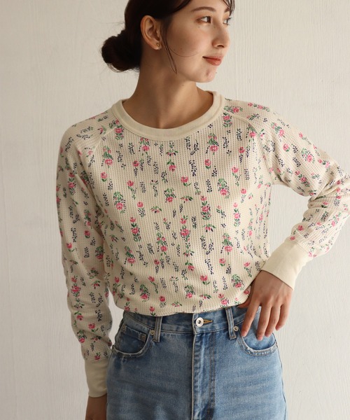 JEMORGAN（ジェーイーモーガン） tシャツ 花柄 ラグランスリーブ