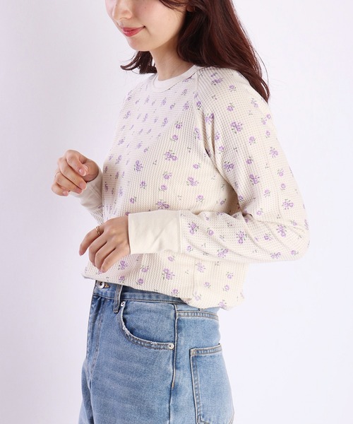 JEMORGAN（ジェーイーモーガン） tシャツ 花柄 ラグランスリーブ