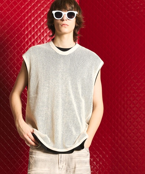 MAISON SPECIAL tシャツ 「UNISEX」Prime-Over Mesh Sleeveless
