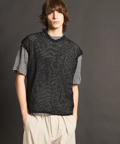 UNISEX》Prime-Over Mesh Crew Neck T-shirt/プライムオーバー