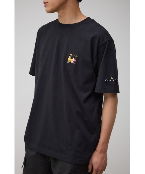 メンズ 刺繍ロゴ オーガニック Tシャツ ブルー 290 ロゴスウィッチングビッグTシャツ｜MEN｜251HSC90-209E｜AZUL BY