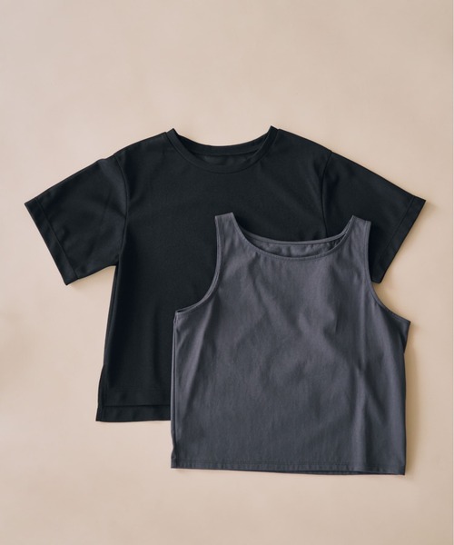 tシャツ シアーレイヤードカットソー レディース tシャツ シアーレイヤードセットT「低身長・小柄女性
