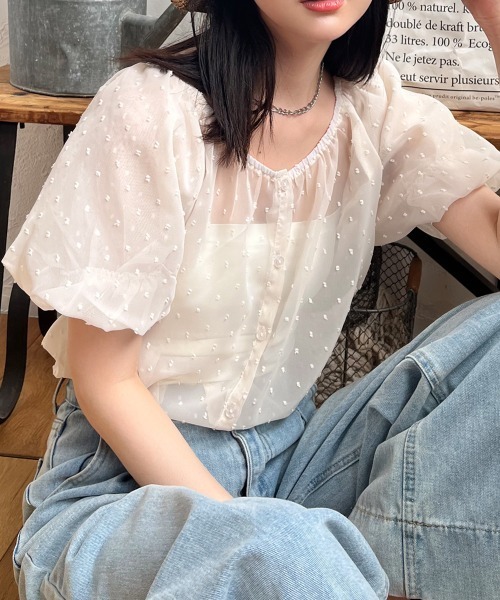 【Dreamy collection】シアーオフショルチュニック チュニック 「Dreamy collection」シアーオフショルチュニック