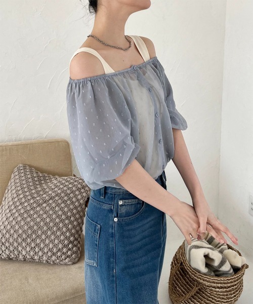 【Dreamy collection】シアーオフショルチュニック チュニック 「Dreamy collection」シアーオフショルチュニック