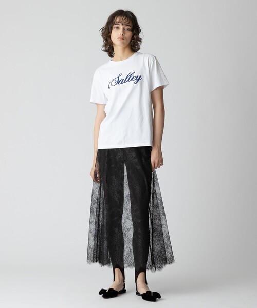 allureville スカート フラワーレースシースルースカート