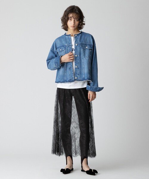 allureville スカート フラワーレースシースルースカート