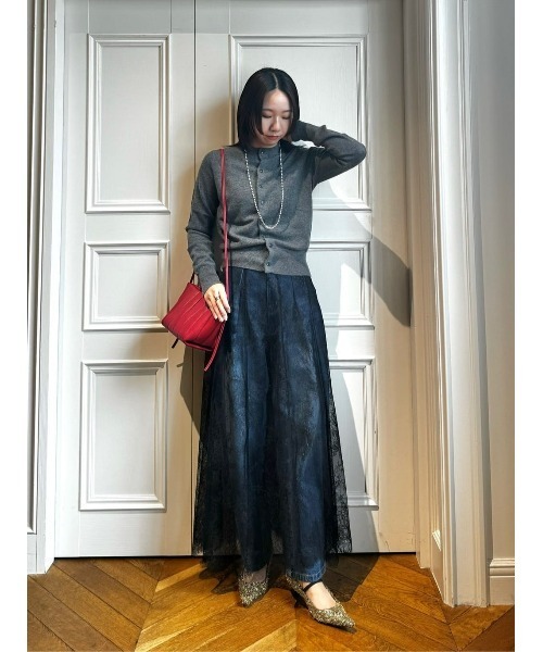 allureville スカート フラワーレースシースルースカート