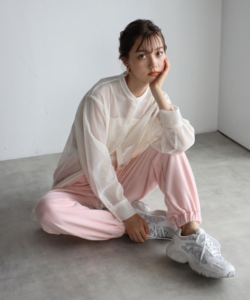 2色スウェットパンツ コントラストカラーダブルウエストスポーツ ENC スウェットパンツ ジャージ double waist sweat pants