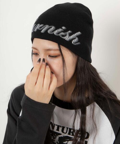 WEGO ニット帽 ニットキャップ WEGO/ロゴプリントシングルニット