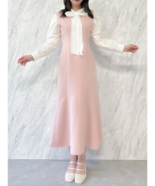 dazzlin ワンピース 「森香澄コラボ」ディープネックレイヤード