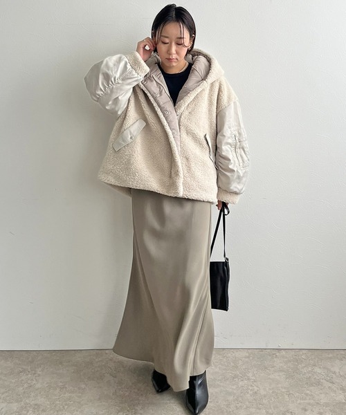 LHELBIE（レルビエ） ブルゾン アウター MA-1スリーブビッグフード