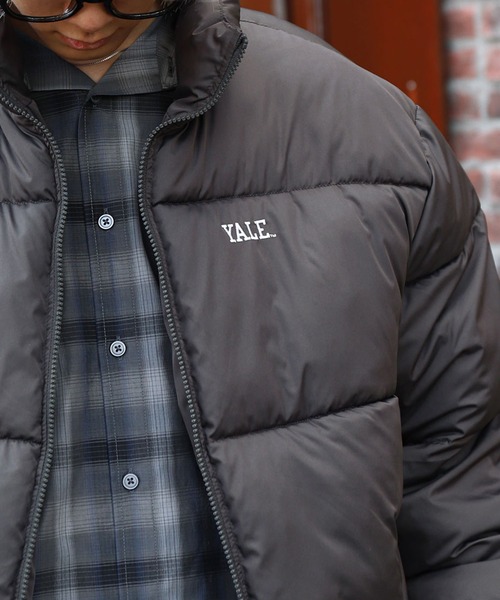 新品タグ付 YALE 左胸 ワンポイント ファイバーダウン ブルゾン ジャケット ZIP FIVE ダウンジャケット ダウン 「YALE」 左胸 ワンポイント