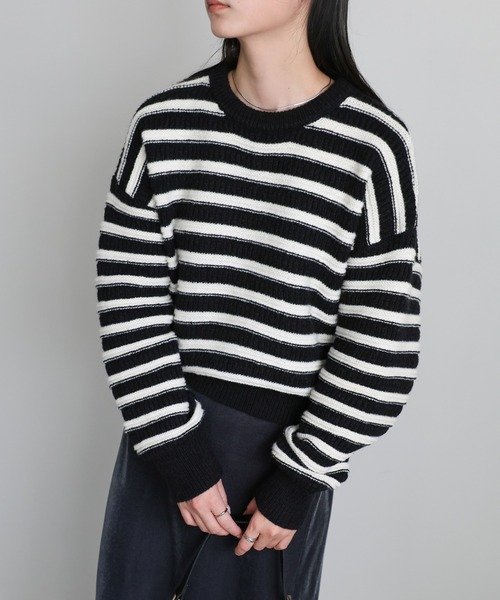 RIKA ボーダーニット セール】RIKKA FEMME/リッカファム ボーダーニット セーター RF25FW21