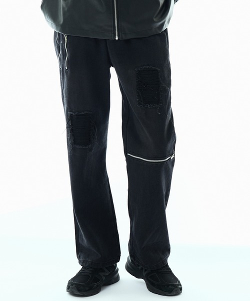 Theater code ジーンズ punkish damage denim pants / パン