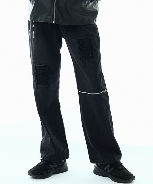 Theater code ジーンズ punkish damage denim pants / パン