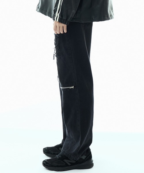 Theater code ジーンズ punkish damage denim pants / パン