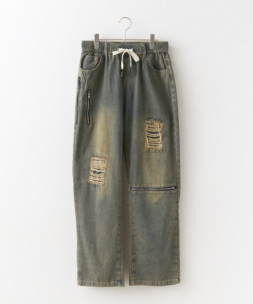 varosh ダメージブーツカットデニム　バロッシュ　バンキッシュお兄系渋谷　M Varosh - Varosh ダメージブーツカットデニム 42の通販 by Milky