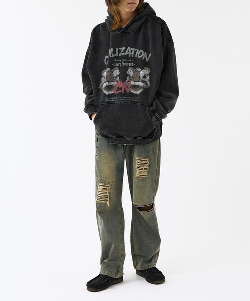 デニム・ジーパン TC Funky Damage Denim Pants (2color) デニム・ジーパン TC Funky Damage Denim Pants (2color) Funky