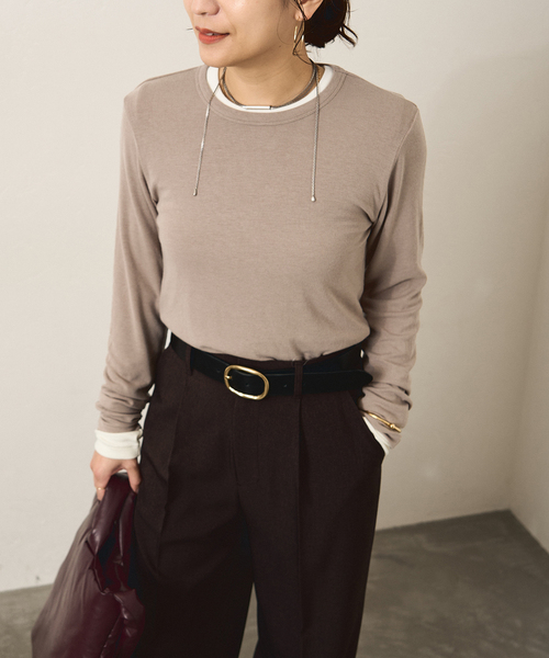 tシャツ 「追加」レーヨンベアテレコクルーネックプルオーバー レディース JOURNAL STANDARD tシャツ 「追加」レーヨンベアテレコクルー