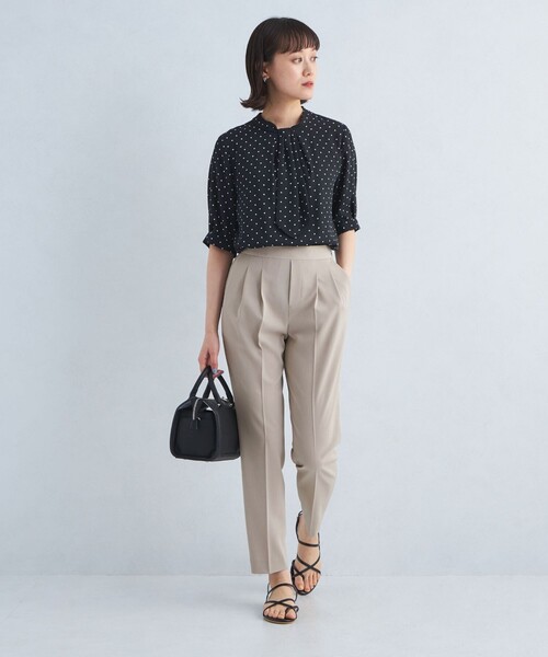 green label relaxing スラックス パンツ サラフール テーパード
