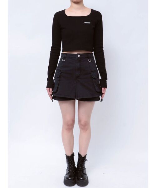 MURUAジャガードミニスカート黒 MURUA（ムルーア）の「ジャガードミニスカート（スカート）」 - WEAR