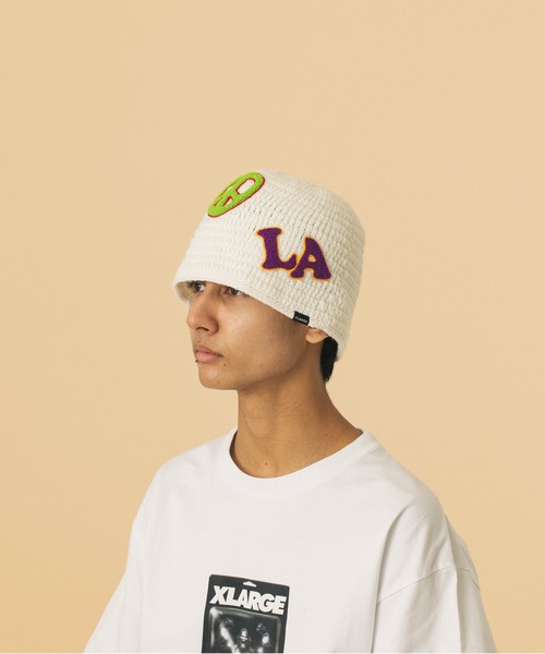 花器　帽子 XLARGE 帽子 ハット CROCHET FLOWER KNIT HAT メンズ レディース