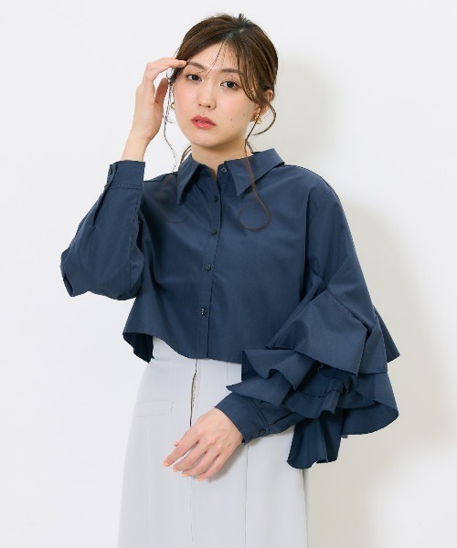 AND COUTURE（アンドクチュール） ブラウス シャツ 夏 アシメフリル