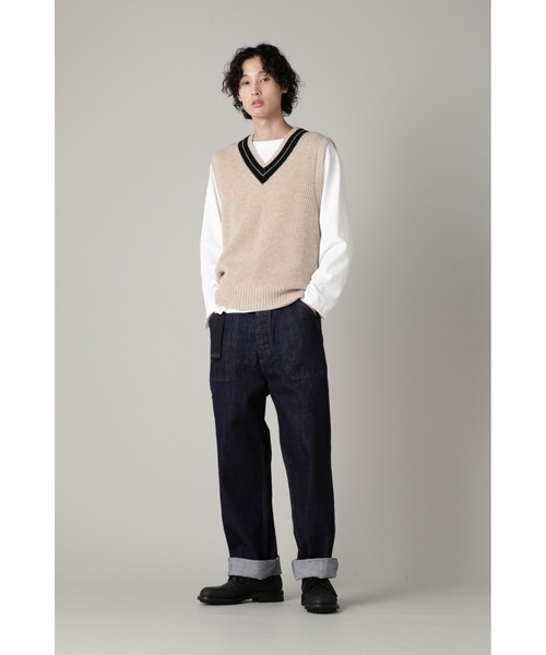 「MHL.」 ノースリーブニット LARGE ブラック メンズ