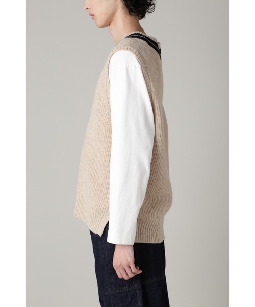 「MHL.」 ノースリーブニット LARGE ブラック メンズ