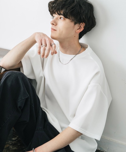 boohoo MAN★オーバーサイズ 半袖 クルーネック クロス Tシャツ 楽天市場】切替 Tシャツ 半袖 オーバーサイズ 厚手 無地 サイド