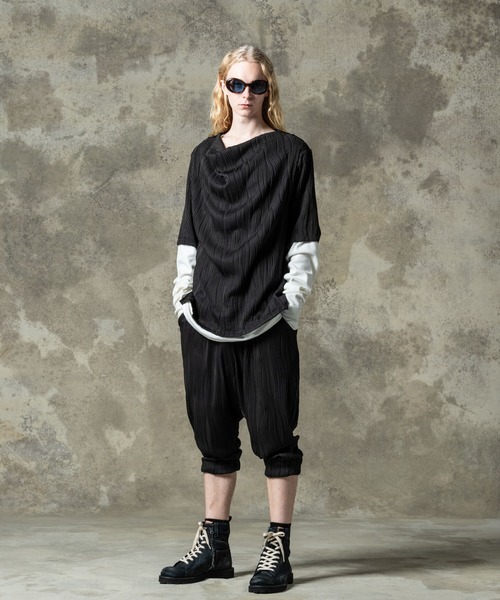 glamb サルエルパンツ　ブラック glamb パンツ Long Hem Sarouel Pants / ロングヘムサルエル