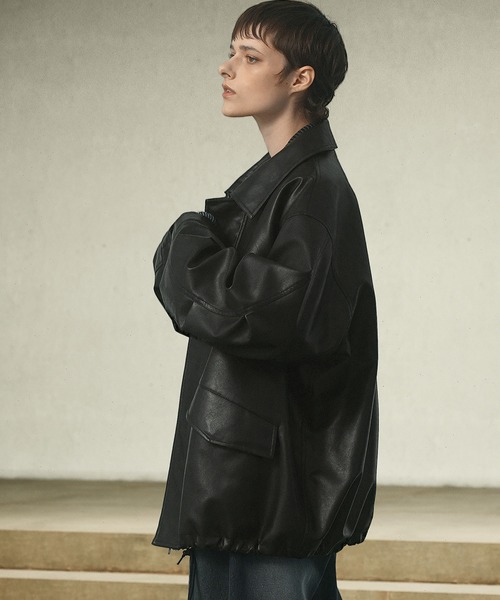 「EMMA CLOTHES」 ジップアップブルゾン M ブラック メンズ_画像3