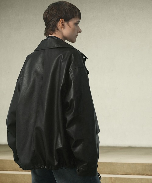 「EMMA CLOTHES」 ジップアップブルゾン M ブラック メンズ_画像4