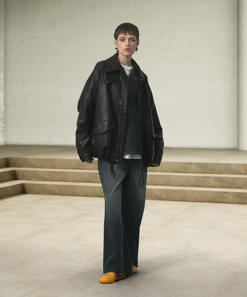 「EMMA CLOTHES」 ジップアップブルゾン M ブラック メンズ_画像5