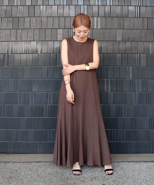ワンピース ay Jines ワンピース 麻レーヨンAラインワンピース : ZOZOTOWN