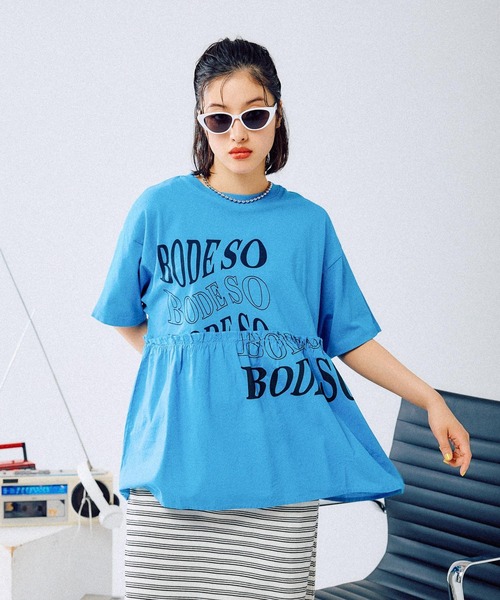 LEPSIM（レプシィム） tシャツ 半袖 切り替えリメイク風ロゴT 492414