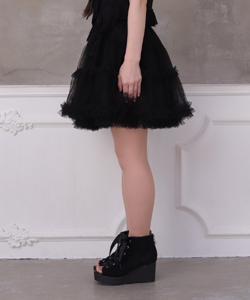 axes femmeフリル付き　チュールミニスカート axes femme スカート チュールミニスカート : ZOZOTOWN Yahoo!店