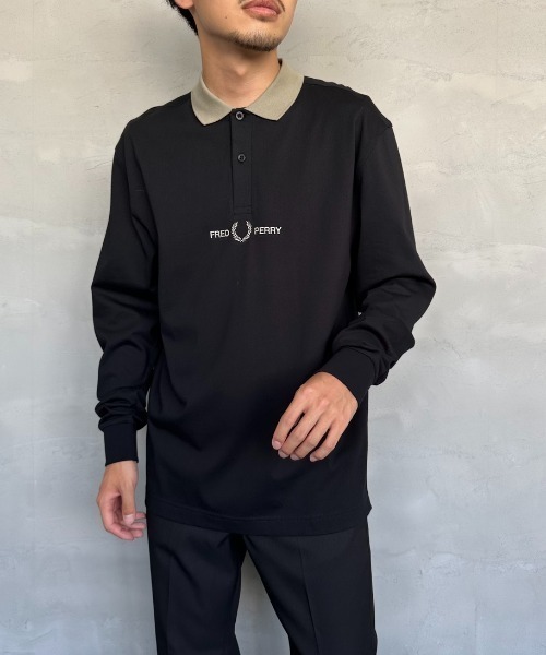 [FRED PERRY] рубашка-поло с длинным рукавом S авто mi-ru женский 