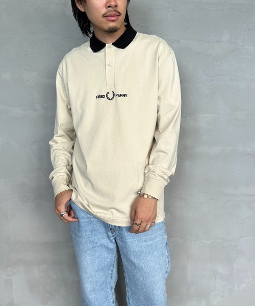 [FRED PERRY] рубашка-поло с длинным рукавом S авто mi-ru женский 